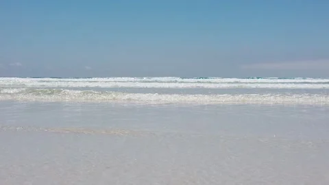 Slow motion waves on Tortuga Bay Beach Galapagos Stock Footage 253308287