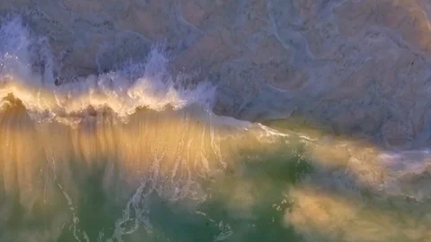Slow motion waves view from overhead Stock Footage 86431135