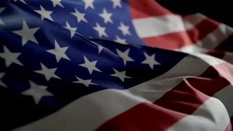 Slow Motion Waving of the American Flag Stock Footage 301664720