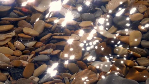 Slow motion of waving dusty surface on shallow water close up. Stock Footage 98096754