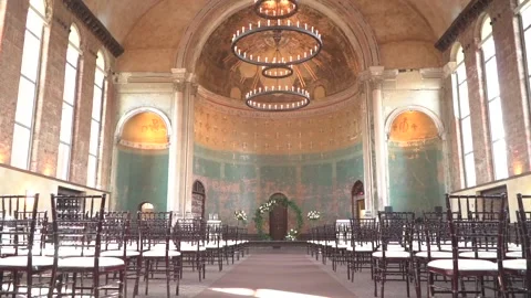 Slow Motion of Wedding Ceremony at Monastery Event Center Cincinnati Stock Footage 148499640