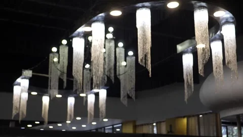 Slow Motion wedding hall lamps Stock Footage 157501334