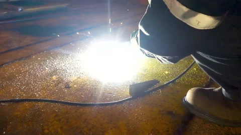 Slow Motion Welding Activities. Stock Footage 157481880
