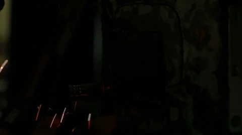 Slow motion. Welding process in auto workshop Stock Footage 36545485