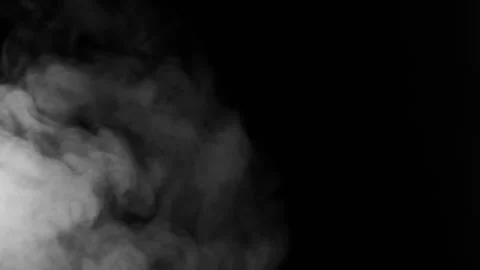 Slow motion white abstract smoke, fog, steam cloud isolated on black background Vídeo Stock 160524108