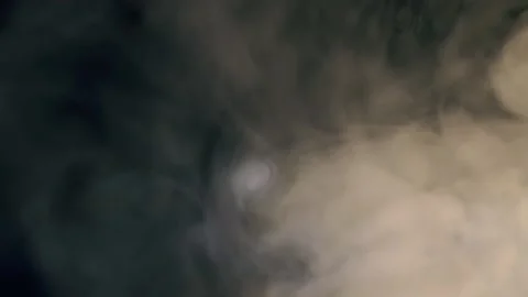 Slow motion white abstract smoke, fog, steam cloud isolated on black background Stock Footage 162090776