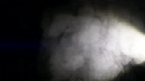 Slow motion of white abstract smoke, fog, steam cloud, mist on black background Stock Footage 168460253