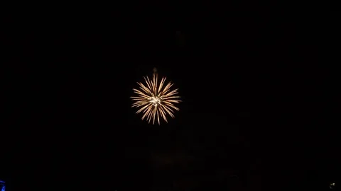 Slow motion white and red fireworks show Stock Footage 94226665