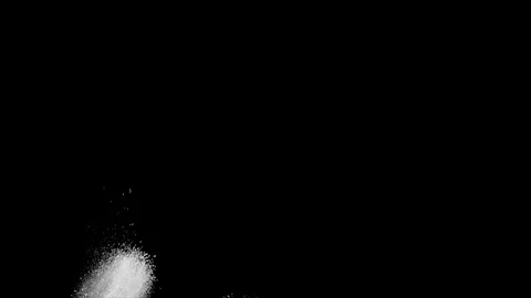 Slow motion white powder explosion on black background. Stock Footage 122511625
