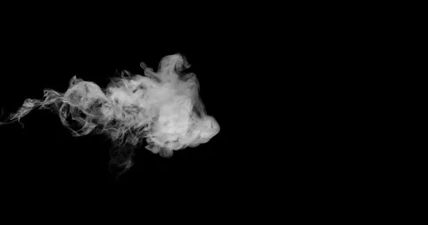 Slow motion white smoke cloud drifting across black background. 스톡 동영상 336197743