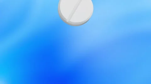 Slow motion white tablets falling Stock Footage 137645986