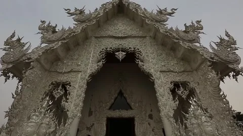 Slow Motion of White Temple Door. Video stock 49773780