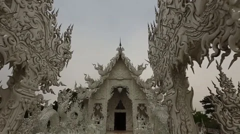 Slow Motion of White Temple. Stock Footage 49773779