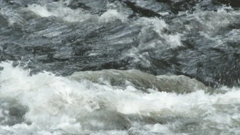 Slow Motion White Water Rapids Stock Footage 143805055