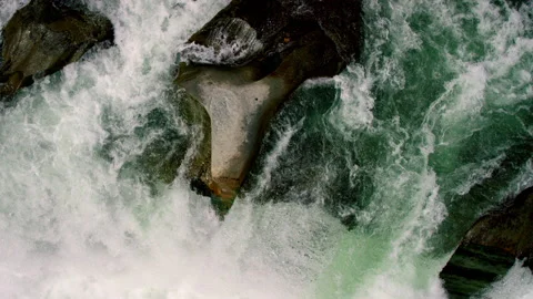 Slow motion of white water rapids Stock Footage 155465616