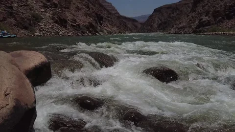 Slow Motion White Water Rapids in the Grand Canyon with Audio. Stock Footage 157189916