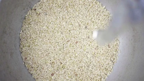 Slow motion wild rice is filled with water from above Stock Footage 73106921