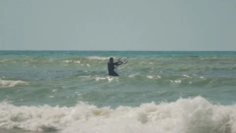 Slow motion wind surfer Stock Footage 142652340