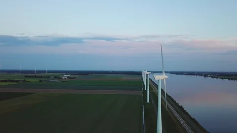 Slow motion wind turbine Stock Footage 95937489