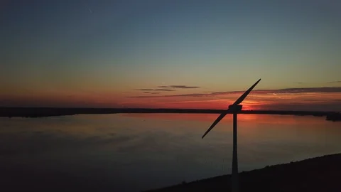 Slow motion wind turbine Stock Footage 95937576