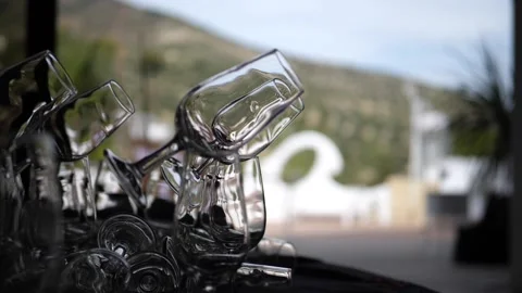 Slow Motion wine glasses Stock Footage 157501348