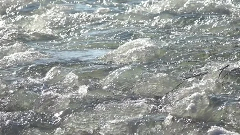 Slow motion. winter. beautiful mountain river runs over stones. spring. stone Stock Footage 170552871