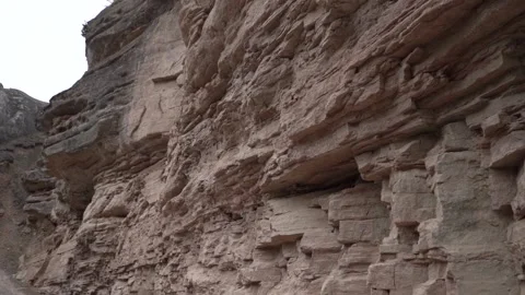 Slow Motion Winter Mountain and Valley with Big Gey Rocky Stones 7 Stock Footage 239857930