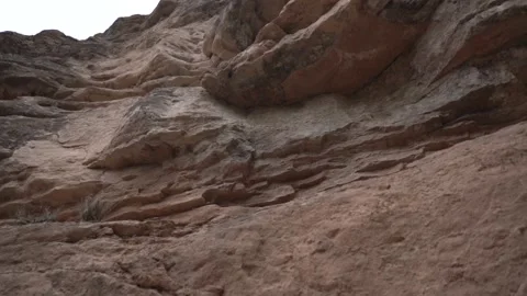 Slow Motion Winter Mountain and Valley with Big Gey Rocky Stones 9 Stock Footage 239857931