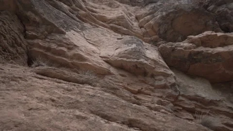 Slow Motion Winter Mountain and Valley with Big Gey Rocky Stones 8 Stock Footage 239858059