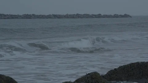 Slow Motion Winter Waves 1 Stock Footage 84057898