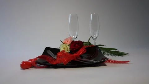 Slow motion of a women's hand pouring champagne into glasses Stock Footage 124299635
