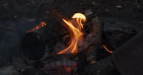 Slow motion wood fire Video stock 121595749