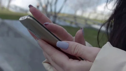 Slow-motion of work with the phone Stock Footage 74696583