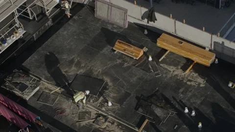 Slow Motion Of Workers At Construction Site Stock Footage 158345427