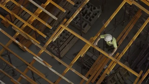 Slow Motion Of Workers At Construction Site Stock Footage 158347385