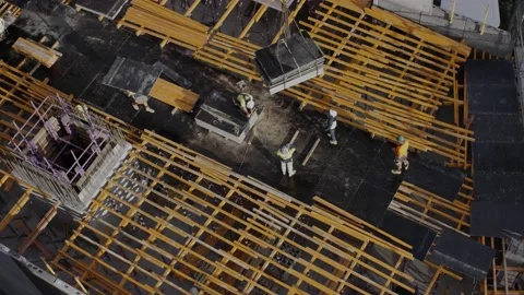 Slow Motion Of Workers At Construction Site Stock Footage 158347579