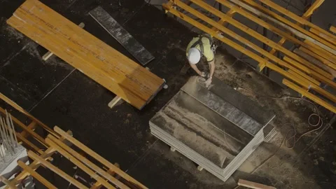 Slow Motion Of Workers At Construction Site Stock Footage 158348450