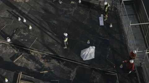 Slow Motion Of Workers At Construction Site Stock Footage 158348455