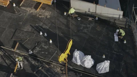 Slow Motion Of Workers At Construction Site Stock Footage 158348777