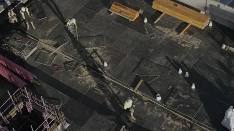 Slow Motion Of Workers At Construction Site Stock Footage 158348933