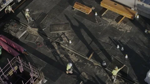 Slow Motion Of Workers At Construction Site Stock Footage 158357210