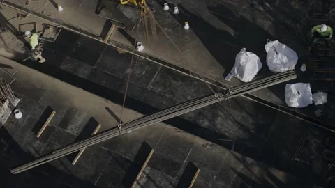 Slow Motion Of Workers At Construction Site Stock Footage 158358309