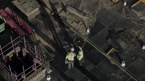 Slow Motion Of Workers At Construction Site Stock Footage 158359451