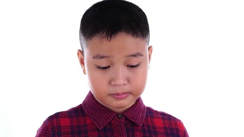 Slow motion young Asian boy drink milk from a glass Stock Footage 90242074