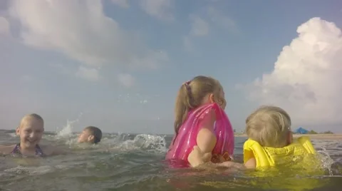 Slow motion. Young children having fun. Stock Footage 64751907