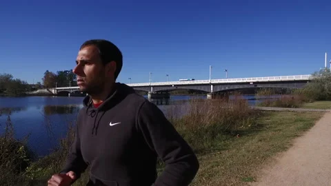 Slow Motion Of Young Man Running Stock Footage 146211636