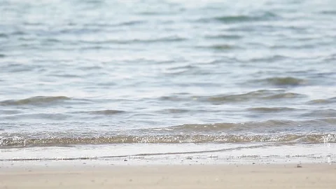 SLOW MOTION:beautiful close up small waves of the Adriatic sea Stock Footage 127344685