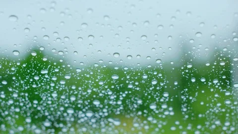 Slow motion.Raindrops on the car window. Stock Footage 100547720