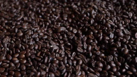 Slow move over coffee beans close up Stock-Footage 111400444