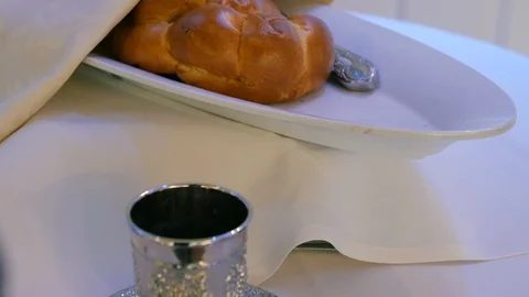 Slow move reveal challah bread Stock Footage 108366304